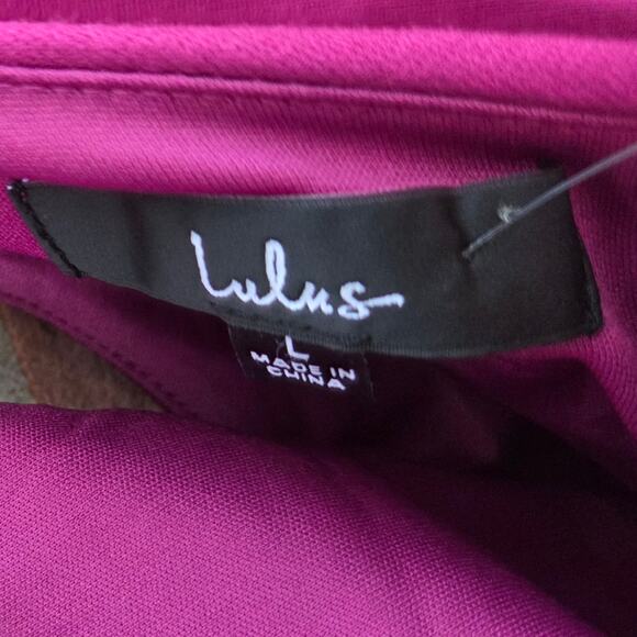 Lulu's Gorgeously Unique Magenta One-Shoulder Cutout Maxi Dress Large - Picture 4 of 5